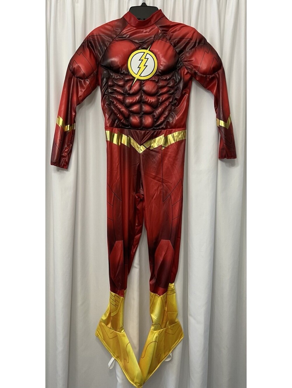The Flash Justice League costume Youth Medium 7-8 and Mask & Gloves